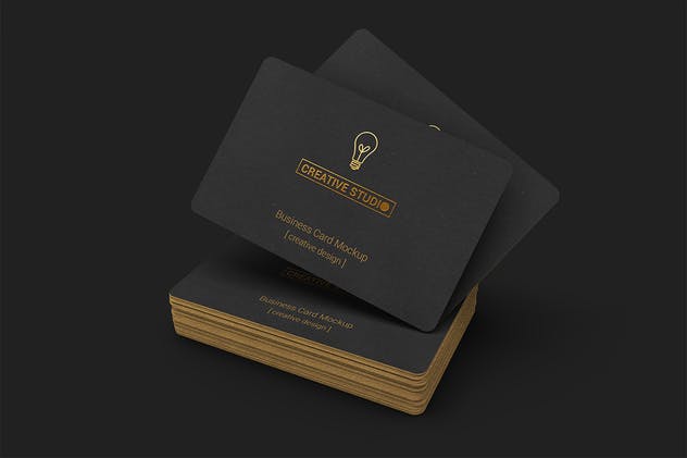 黑色贵宾VIP名片样机 85×55 Black Business Card Mockups插图(1)