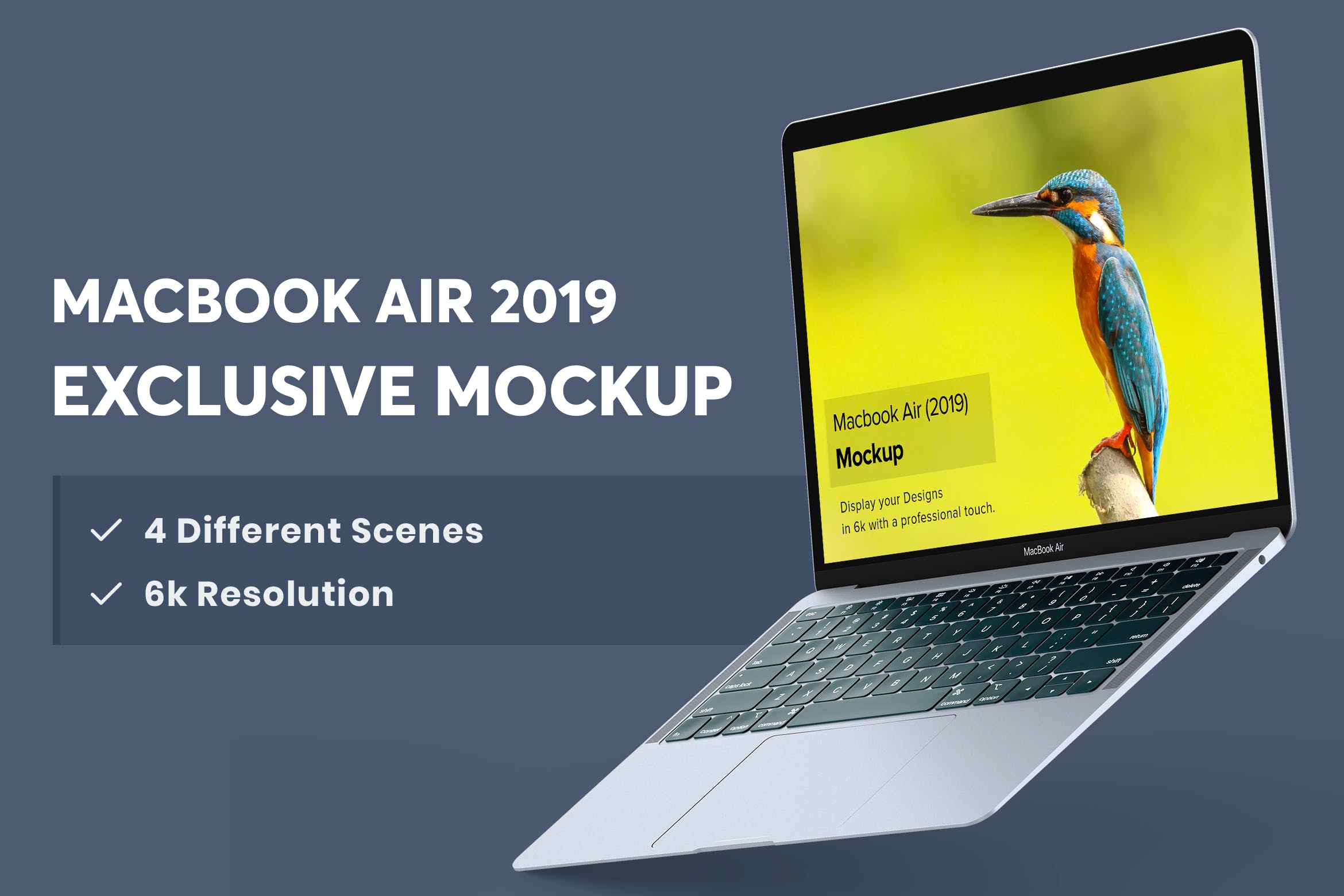 4K高清分辨率苹果超极本电脑MacBook Air样机 Macbook Air Mockup插图
