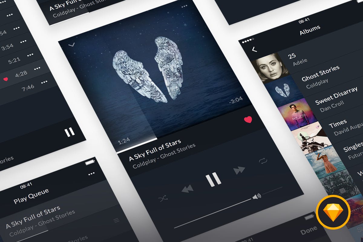 现代音乐播放应用UI界面设计 Music Player UI Kit插图