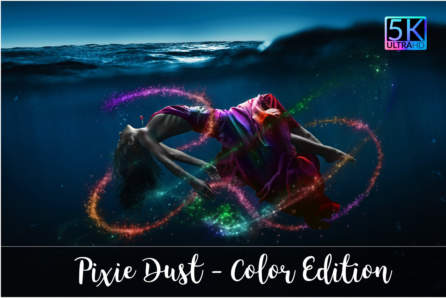 5K高分辨率创意梦幻闪粉叠层背景 5K Pixie Dust Overlays Color Edition插图