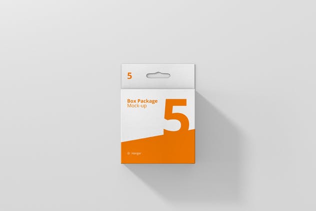 挂钩式扁平方形包装盒样机 Package Box Mockup – Flat Square with Hanger插图(5)