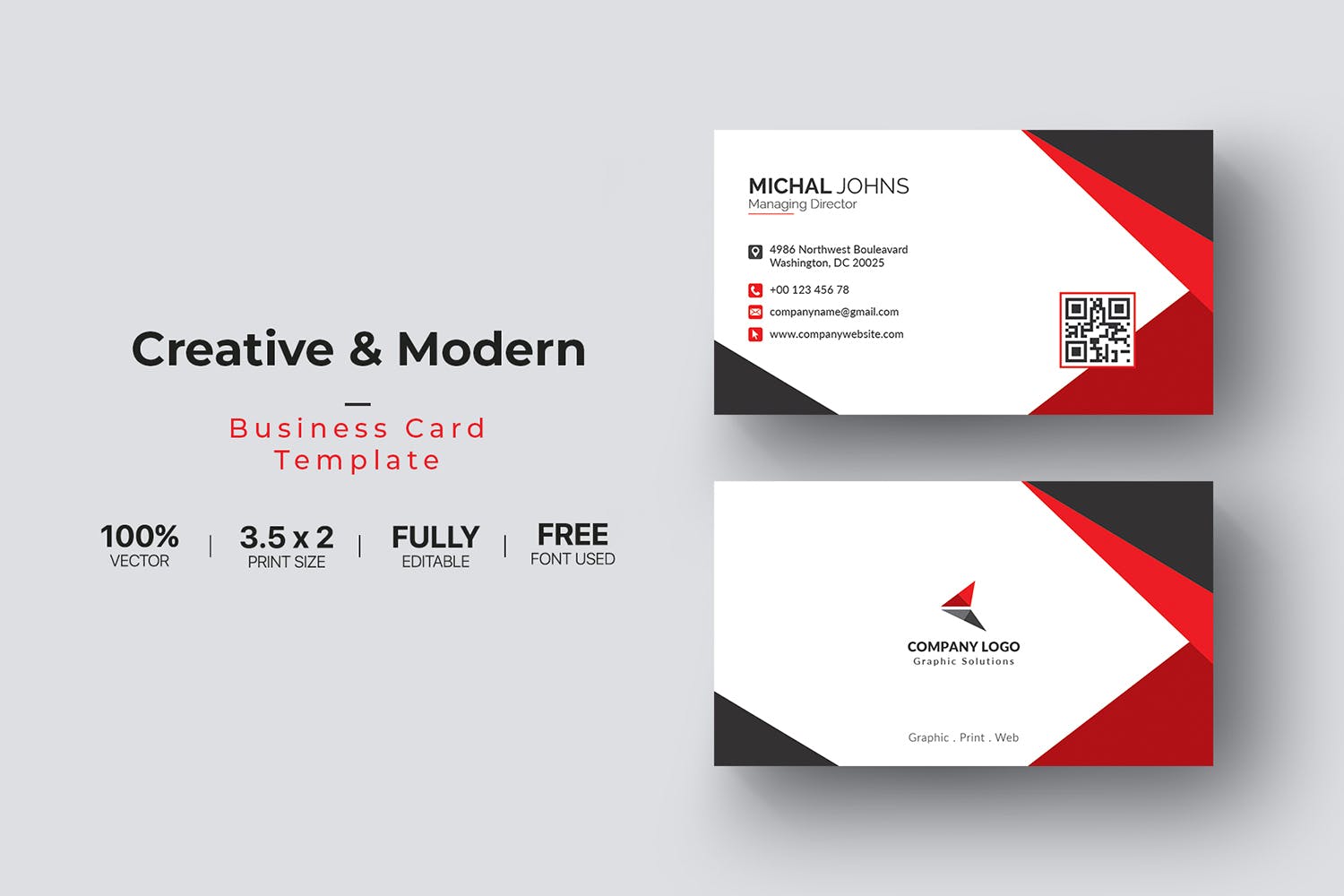 现代创意设计风格企业名片模板 Business Card插图