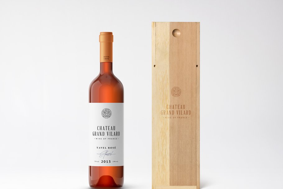 高档葡萄酒外观设计样机 Wine Packaging Mockups插图(12)
