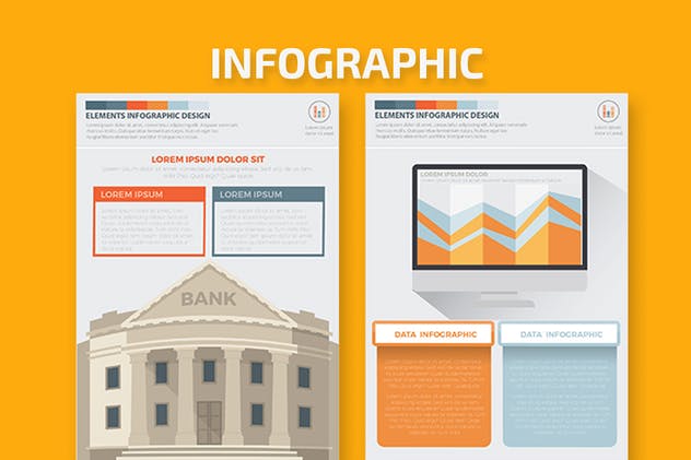 商业策划/业务数据信息图表元素设计模板 Business Infographics A4 Template Design插图(4)