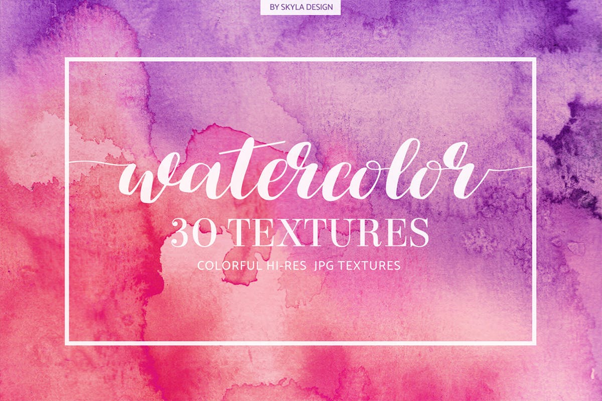 30款彩色水彩纹理背景素材合集 Colorful Watercolor texture backgrounds插图