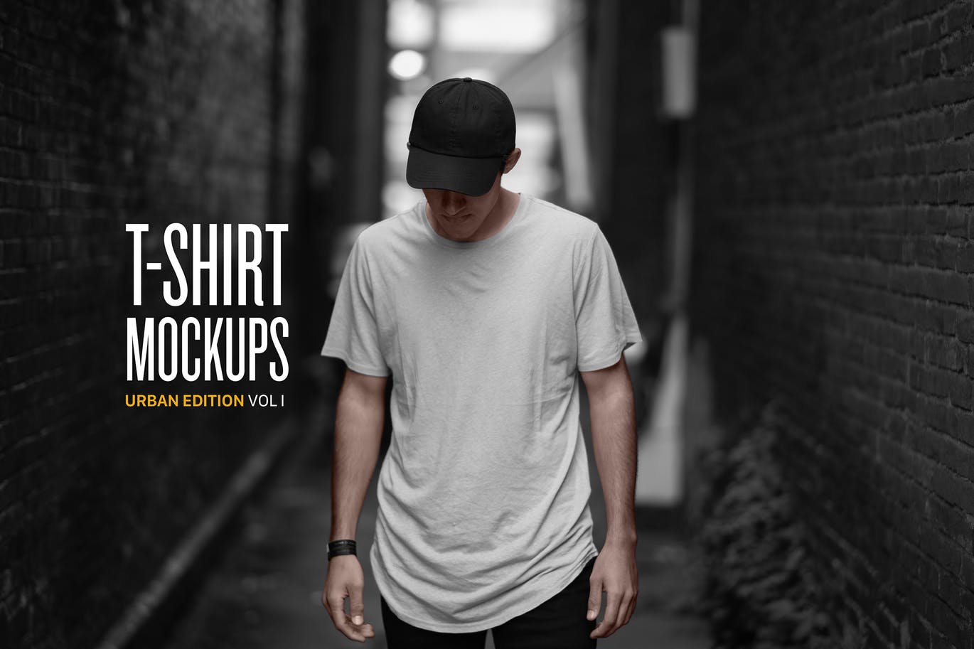经典款男士T恤设计效果图样机 T-Shirt Mockups插图