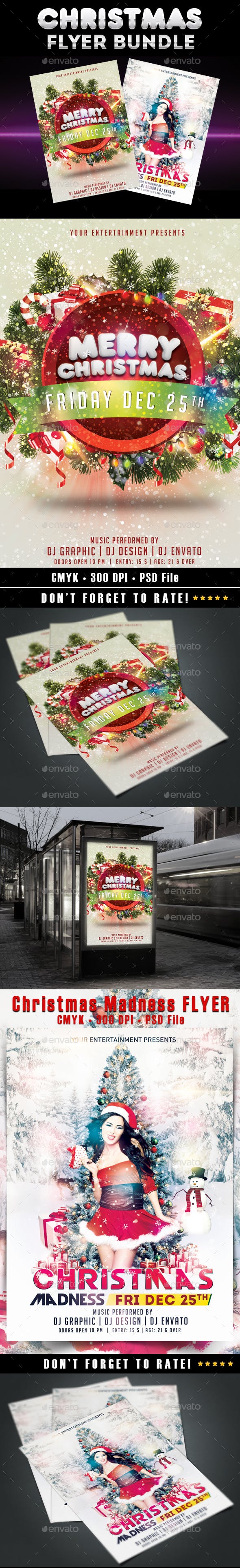 极具圣诞节氛围的海报模板 Christmas Flyer Bundle [psd]插图