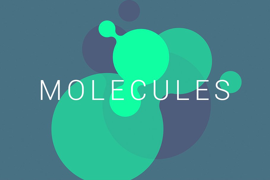 抽象分子结构扁平化风格背景v01 Molecules | Flat Backgrounds | V01插图2