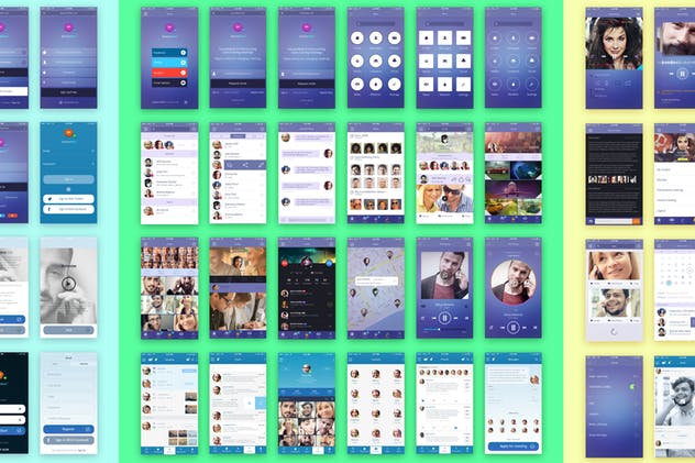 简约现代风格APP界面设计模板 Bonny Hero Mobile UI Kit App插图(1)