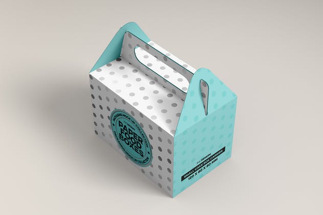小蛋糕/糕点包装盒子样机 Small Cake Box Carrier Packaging Mockup插图1