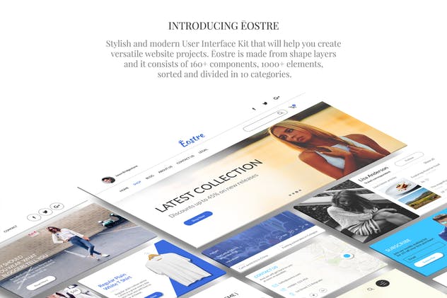 现代设计潮流趋势Web项目UI设计套件 Eostre Ui Kit插图(2)
