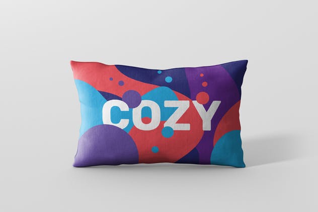 时尚多彩矩形卧室沙发枕头样机 Pillow Mockup – Rectangle插图1