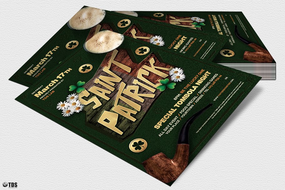 圣帕特里克节活动海报传单PSD模板v6 Saint Patricks Day Flyer PSD V6插图(3)