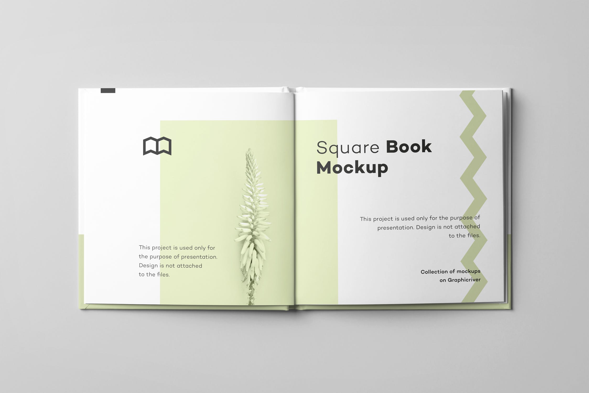 方形精装图书封面&内页版式设计预览样机 Square Book Mock up 2插图(13)