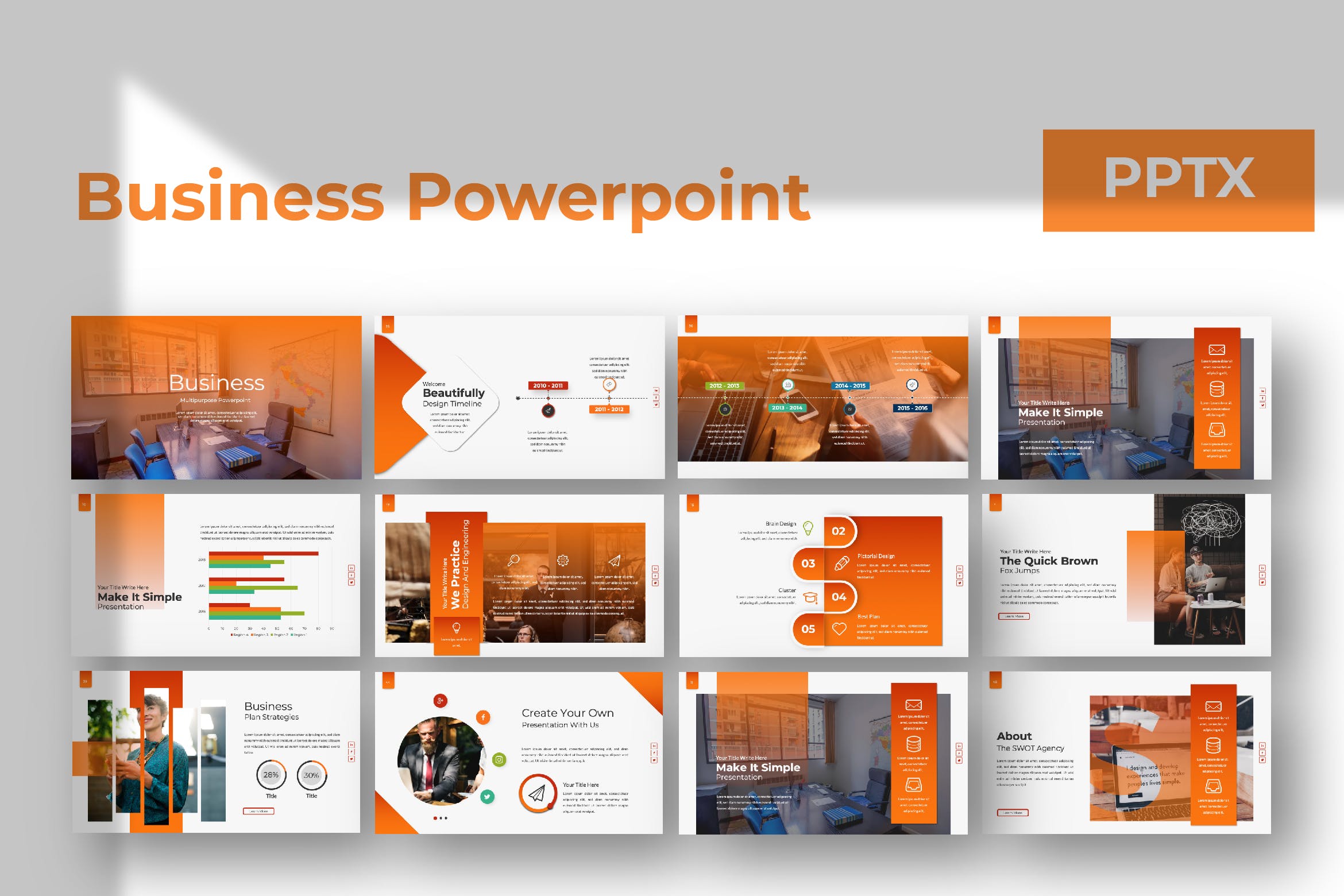 企业市场规划/业务发展计划PPT幻灯片设计模板 Business Powerpoint Template插图