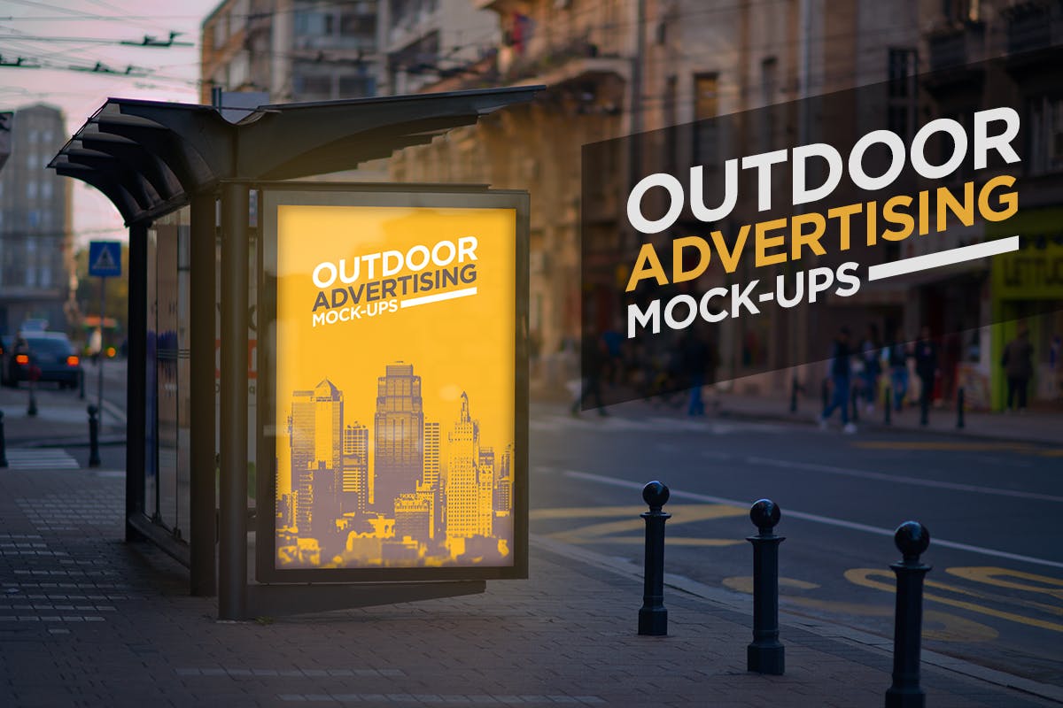 户外灯箱广告样机模板v2 Outdoor Advertising Mock-Up Vol.2插图