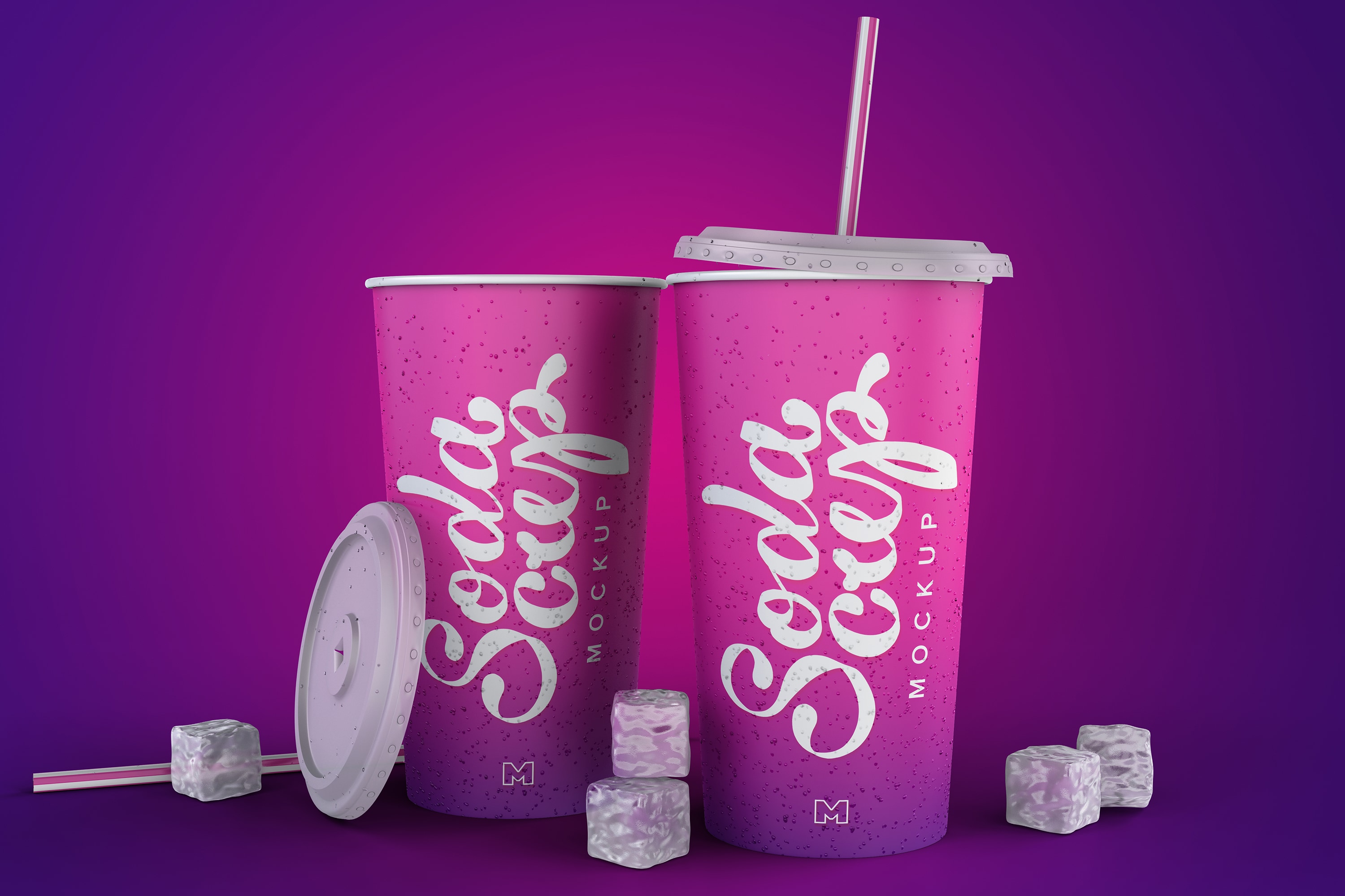 苏打饮料纸杯外观设计样机03 Soda Cup Mockup 03插图(2)