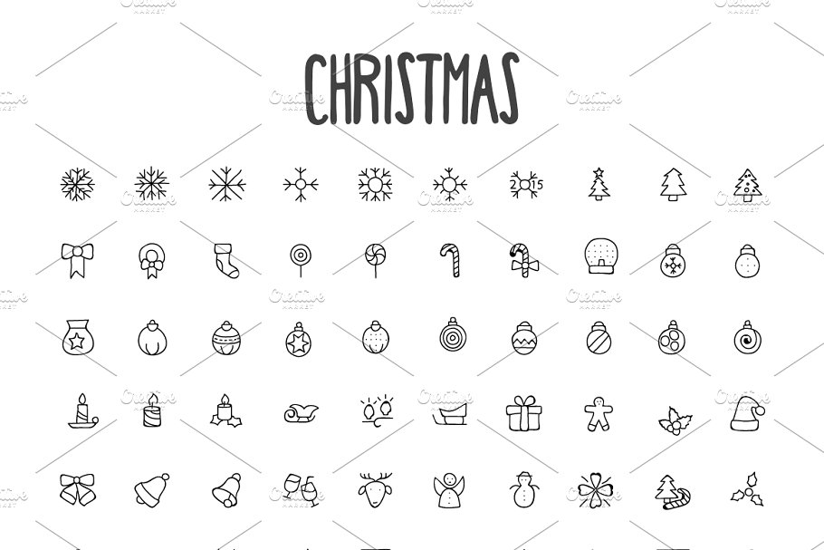 2440个手绘涂鸦图标 2440 Hand Drawn Doodle Icons Bundle插图(3)