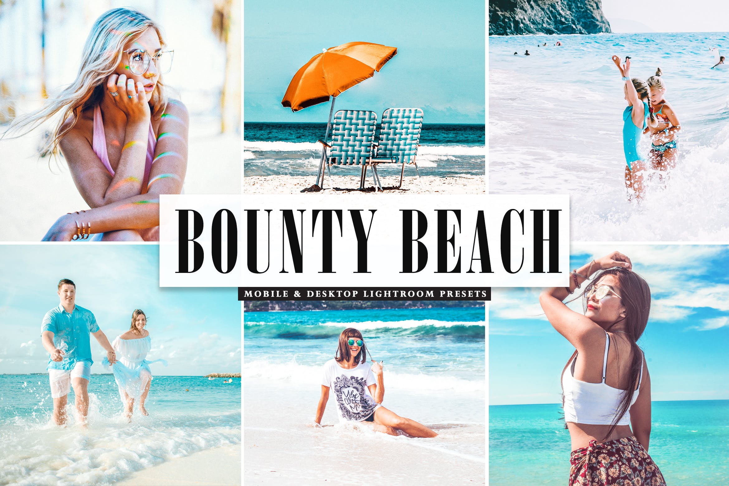 海滩人像摄影活力亮色LR调色预设下载 Bounty Beach Mobile & Desktop Lightroom Presets插图