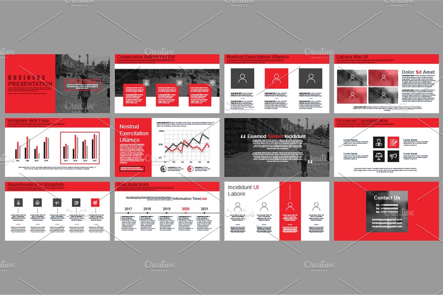 信息图表数据汇报工作幻灯片设计矢量图形 Powerpoint Slide Templates插图(5)