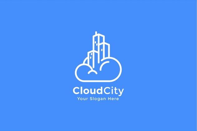 云服务云储存服务品牌Logo模板 Cloud City Logo Template插图(4)