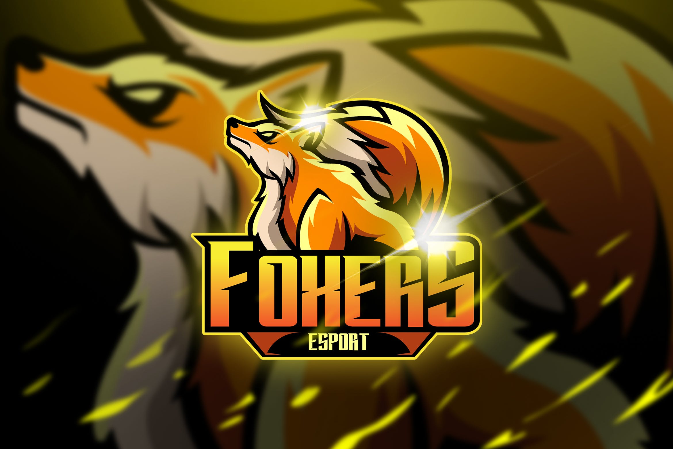 狐狸电子竞技吉祥物队徽Logo标志设计模板 Foxer – Mascot & Logo Esport插图