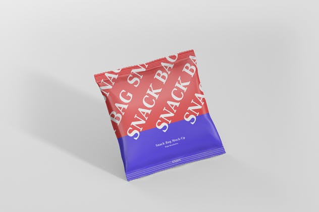 方形小吃/零食塑料袋包装外观样机 Snack Foil Bag Mockup – Square Size插图2