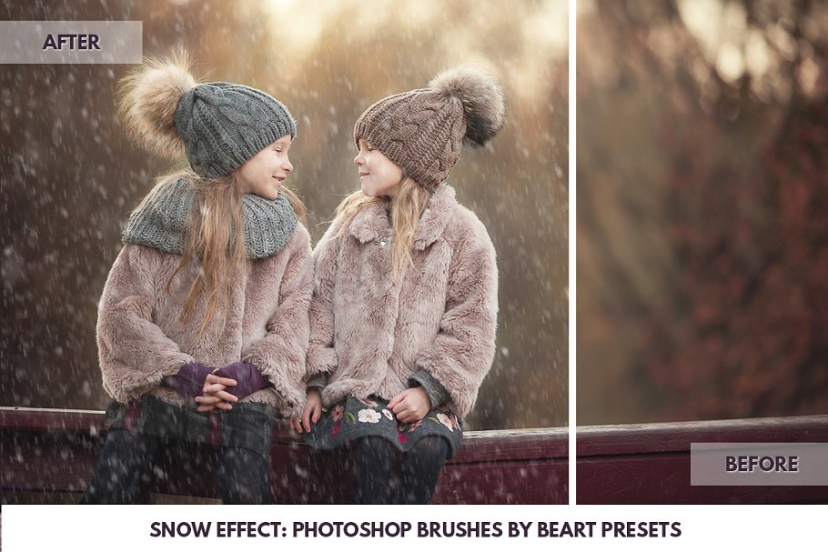 飘雪雪景效果叠层PS笔刷 Snow Photoshop Actions Brush Overlay插图(1)