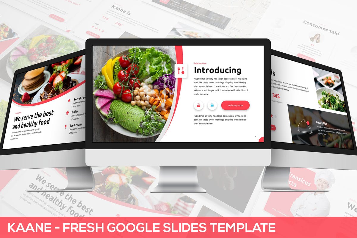 美食餐饮品牌演示谷歌幻灯片模板 Kaane – Fresh Google Slides Template插图