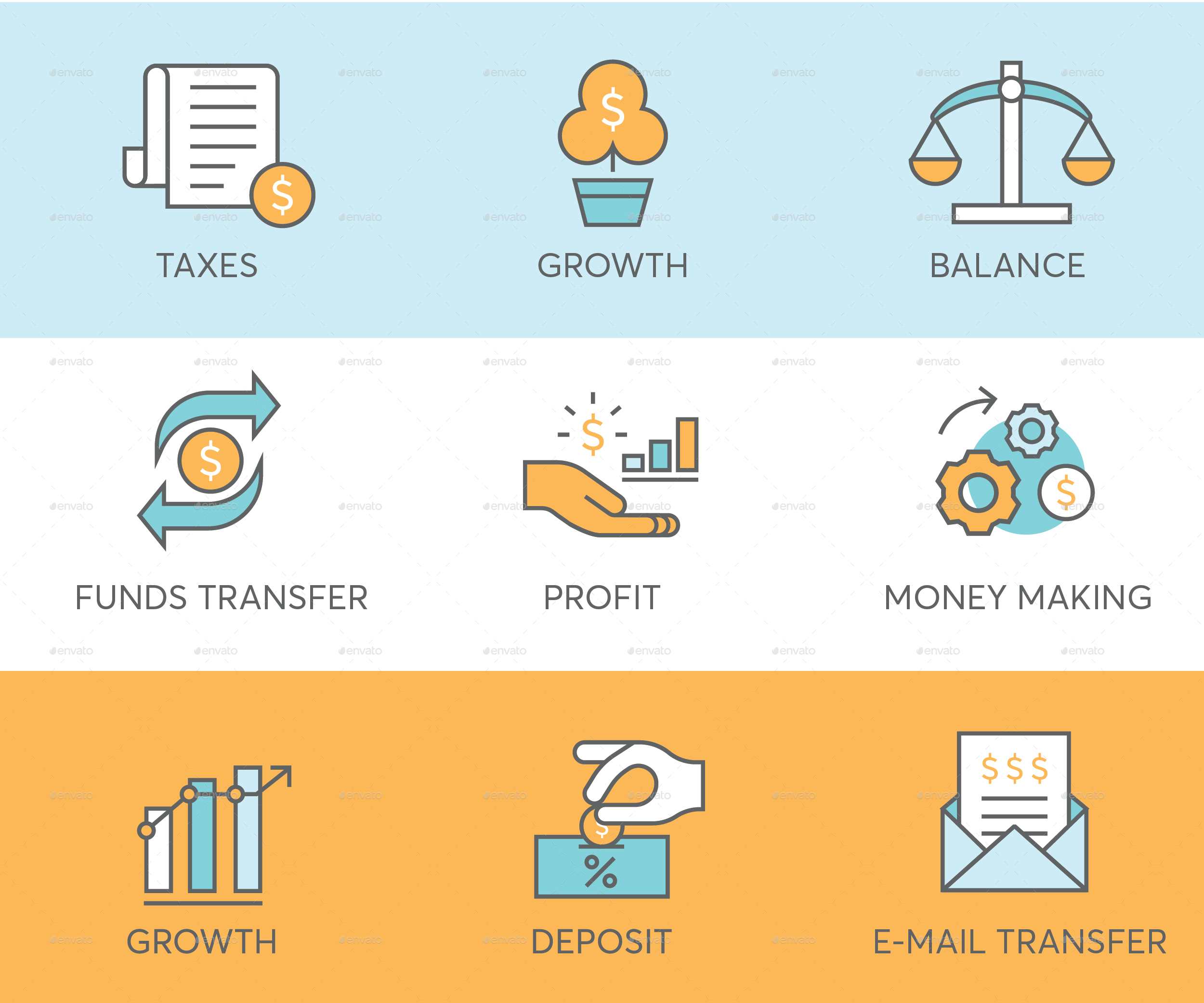 金融、支付和互联网主题图标集 Finance Icons插图(2)
