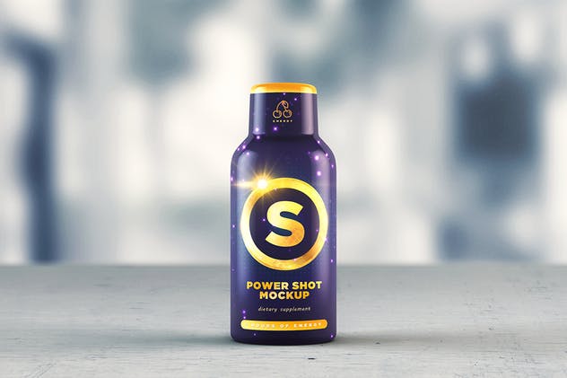 能量饮料瓶外观包装样机 Energy Shot / Energy Drink MockUp插图(1)