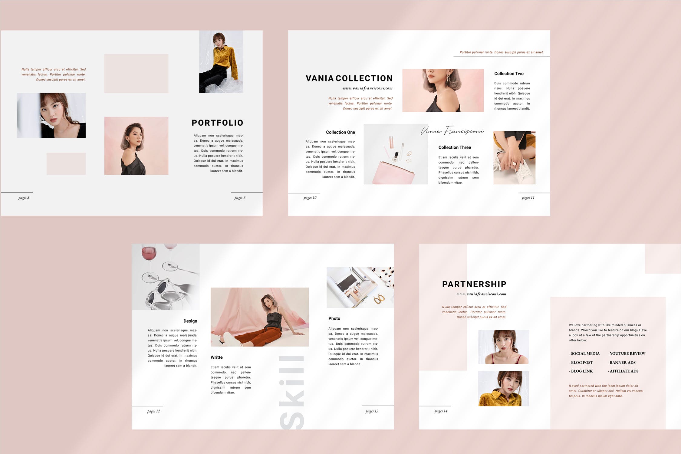 优雅时尚博客媒体品牌宣传设计素材工具包 Vania Media / Press Kit Template插图4