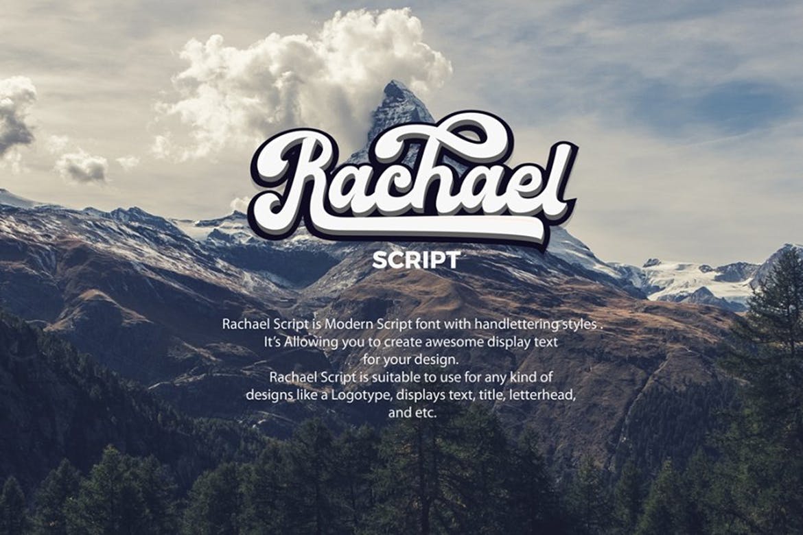 Logo设计&标题排版英文笔刷手写字体 Rachael Script插图(5)