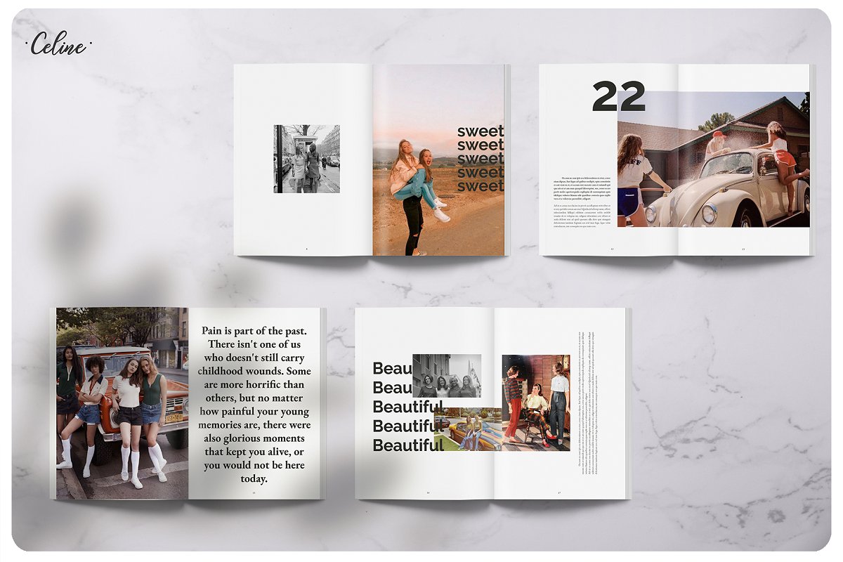 时尚简约PIXEL回忆图册杂志设计模板插图3