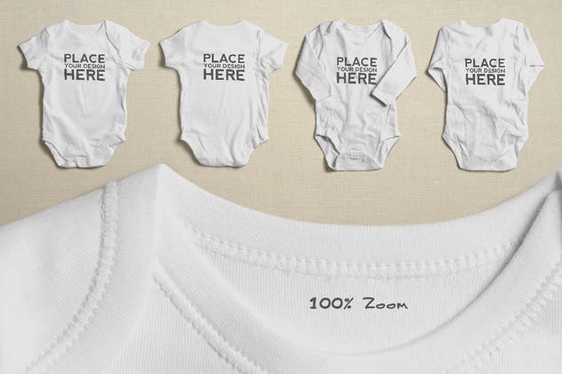 婴儿紧身连体衣样机模板 Baby Bodysuit Clothing Mock-up插图(3)