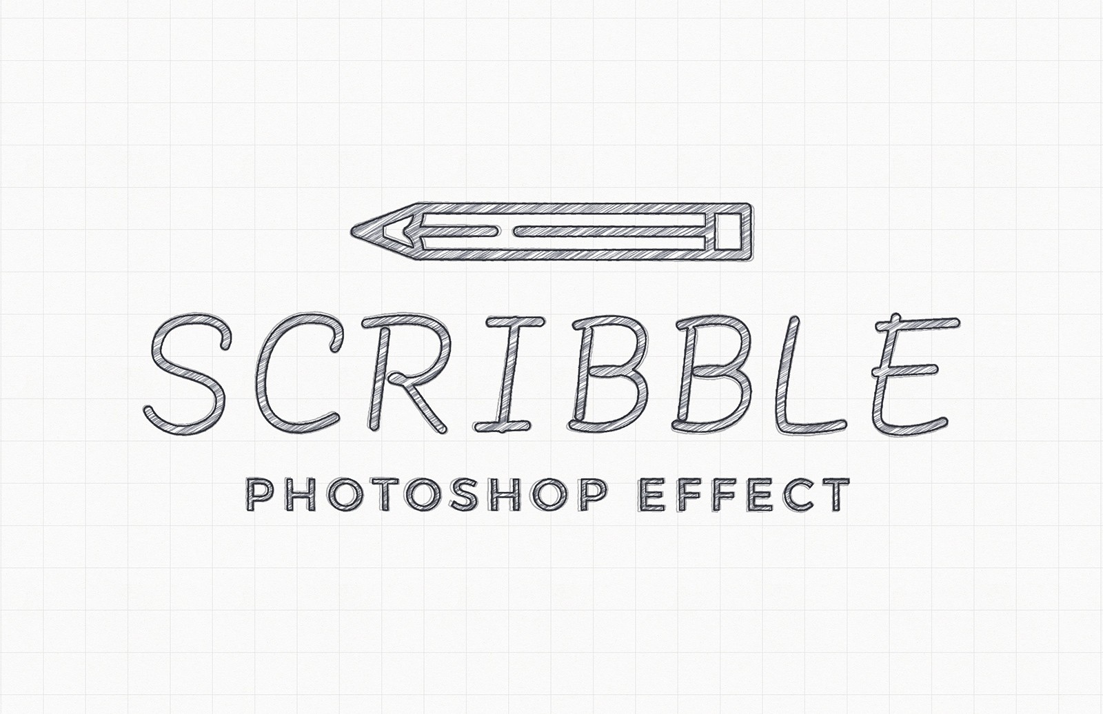 铅笔涂鸦效果模型 Scribble Photoshop Effect Mockup插图