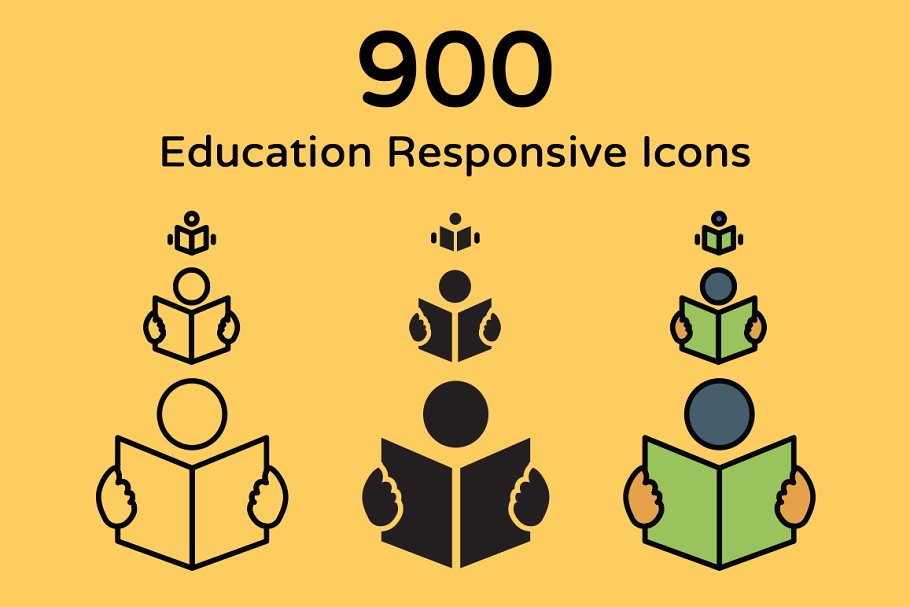 900枚教育主体ico图标素材 900 Education Responsive Icons插图