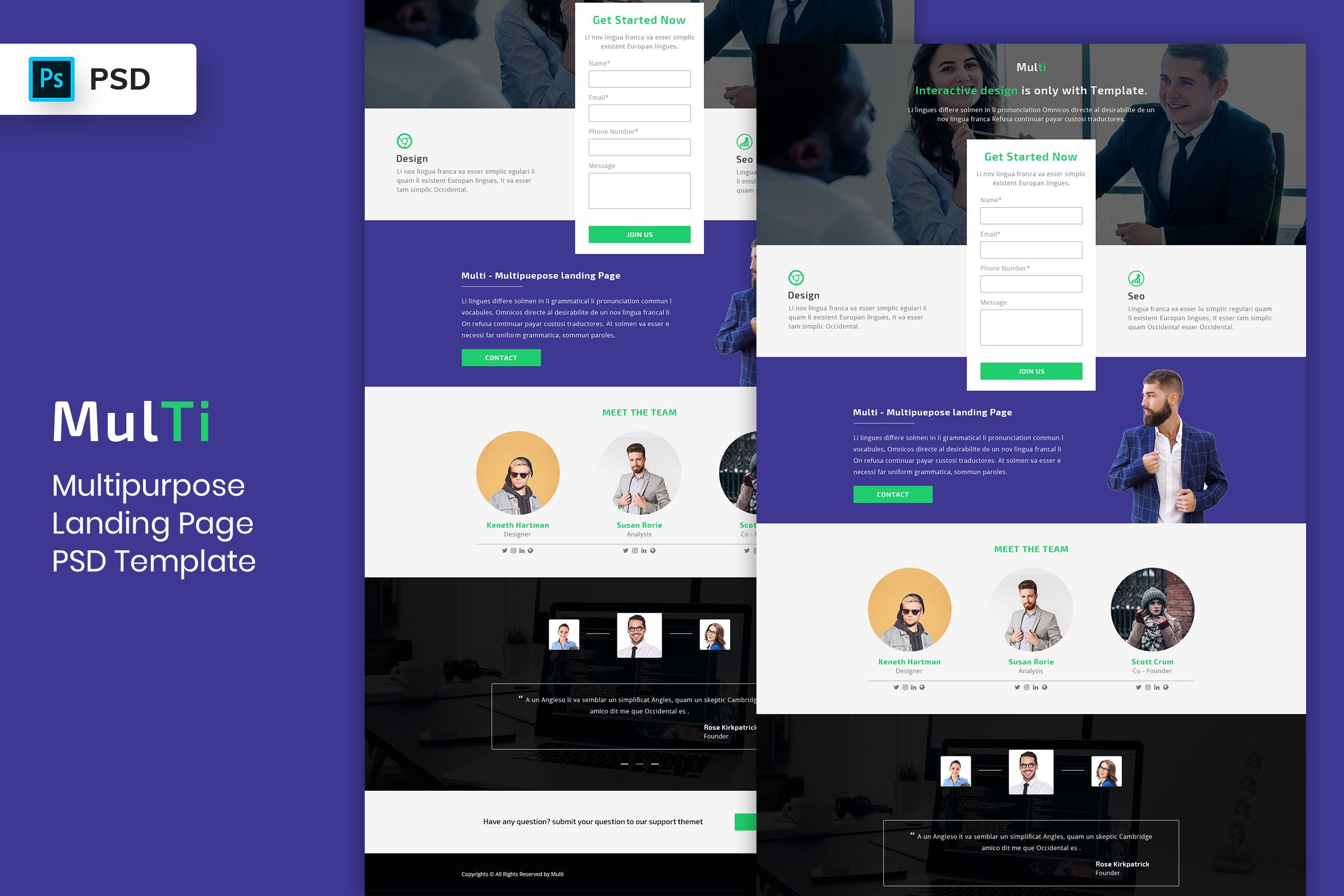 多用途企业官网着陆页设计PSD模板V4 Multipurpose – Landing Page PSD Template-04插图