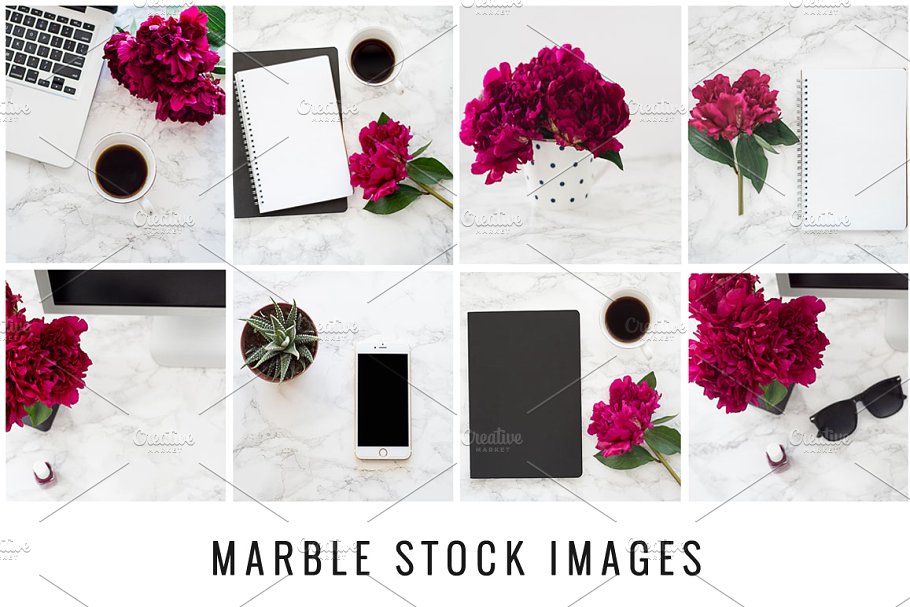 大理石办公场景高清照片 Marble stock photos | Bundle of 8插图(1)