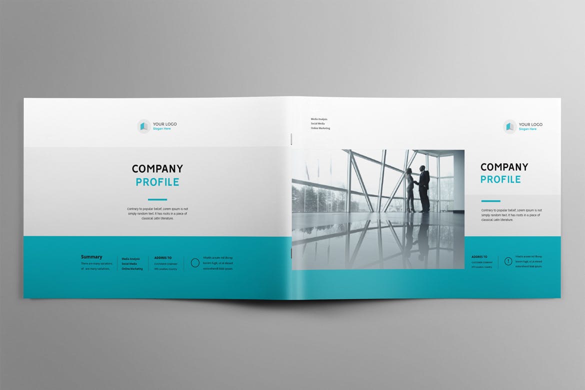 经典风格企业公司宣传画册设计模板 Company Profile Landscape插图8