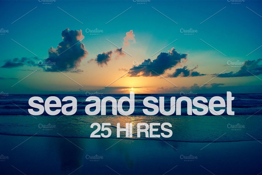 海与阳光风景高清照片素材 sea and sunset photo pack插图
