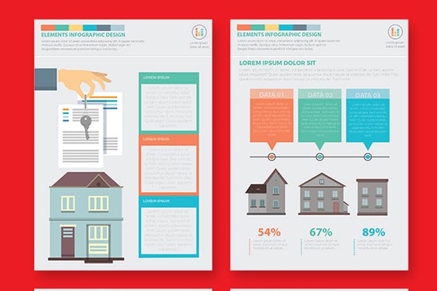 房地产开发流程信息图表设计素材 Real estate 4 infographic Design插图(6)