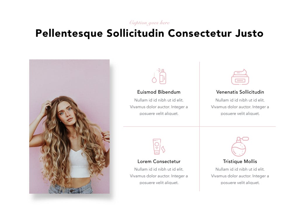 美容化妆主题适用的精美PPT模板下载 Beauty Maker PowerPoint Template插图(8)