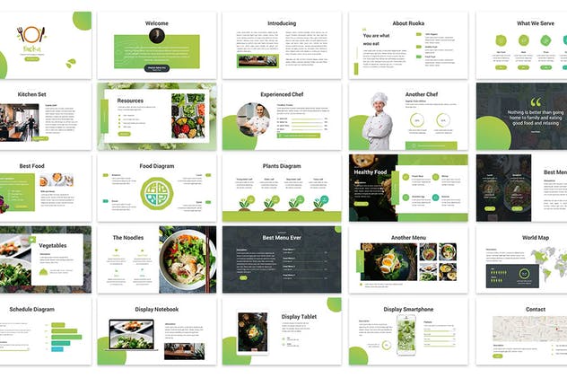 烹饪烘培美食主题PPT幻灯片模板下载 Ruoka – Creative Food Powerpoint Template插图1