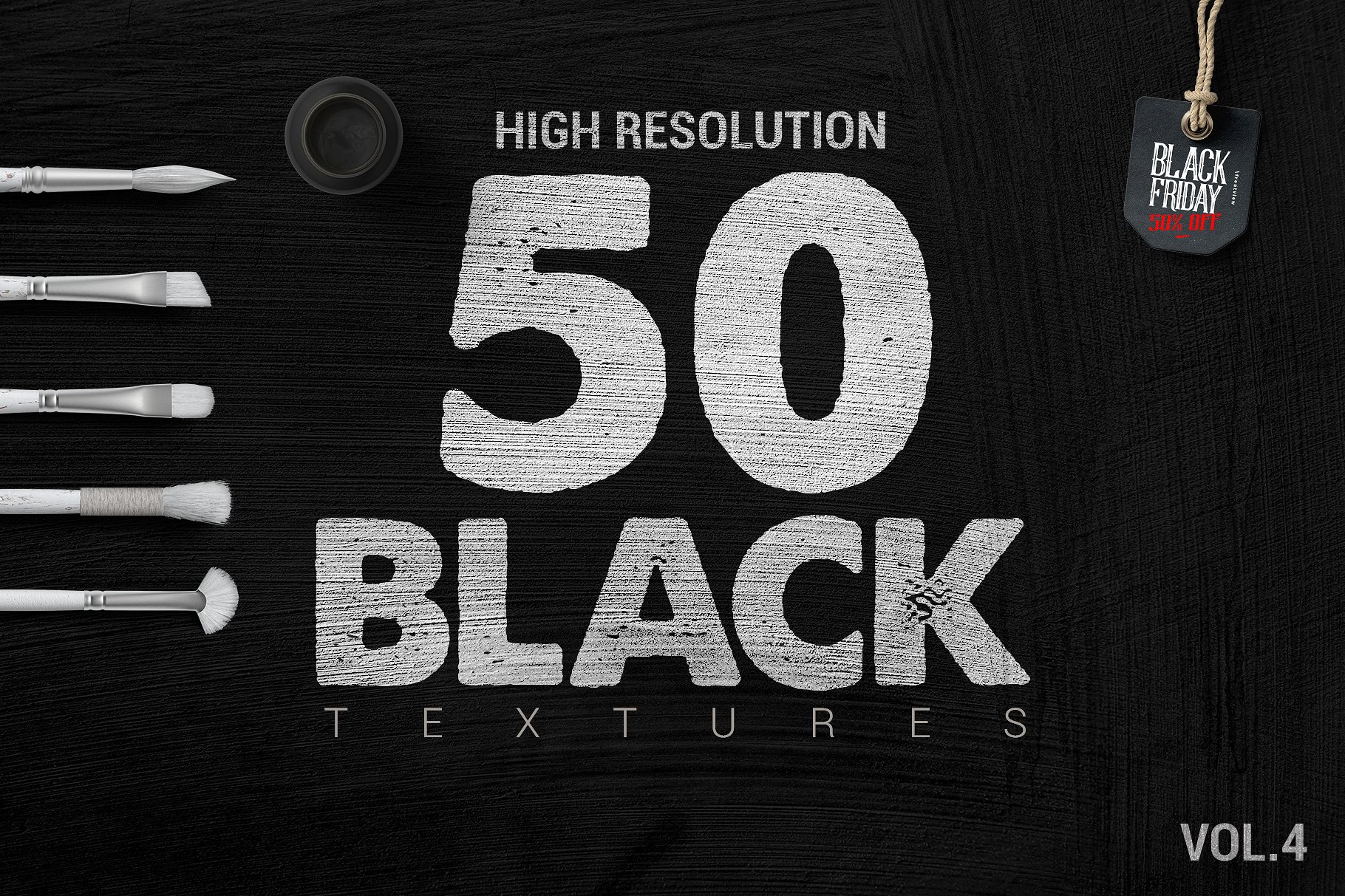 50款高品质的黑色纹理素材 50 Black Textures vol.4 [jpg]插图