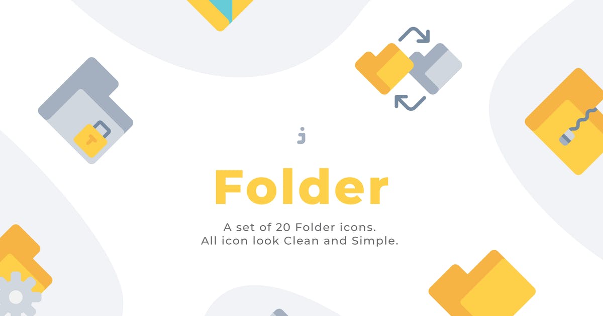 20款文件扁平化矢量图标素材 20 Folder icons – Flat插图