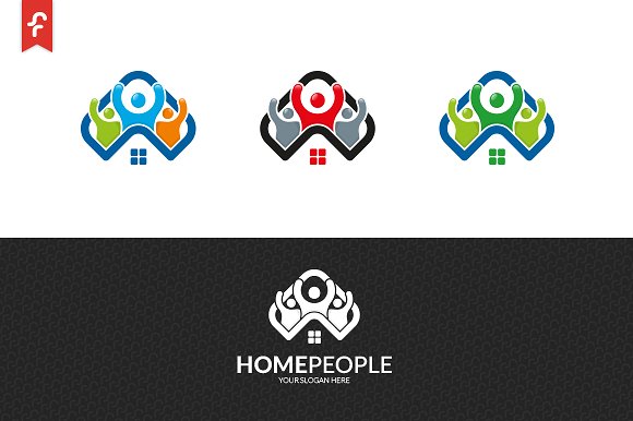 家庭主题Logo模板 Home People Logo插图2