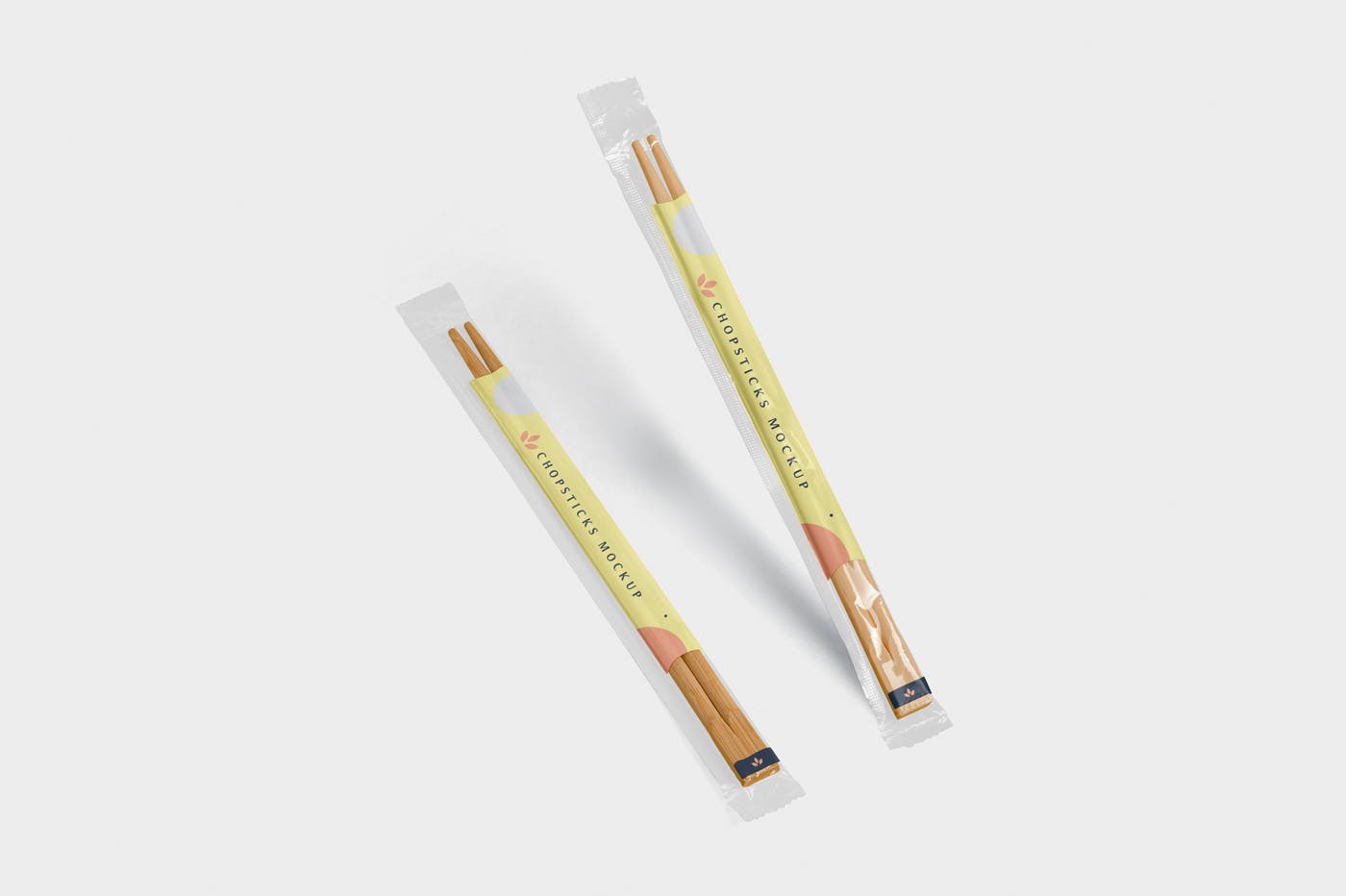 筷子透明包装设计效果图样机 Chopsticks Mockup in Transparent Packaging插图(2)