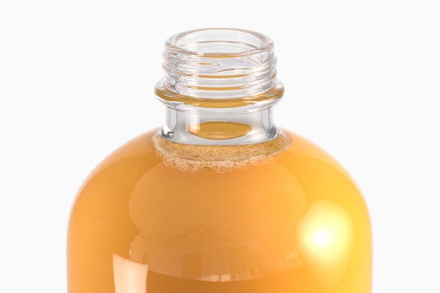 冷榨汁玻璃瓶饮料瓶外观包装样机 Cold Pressed Juice Glass Bottle Mockup插图(4)