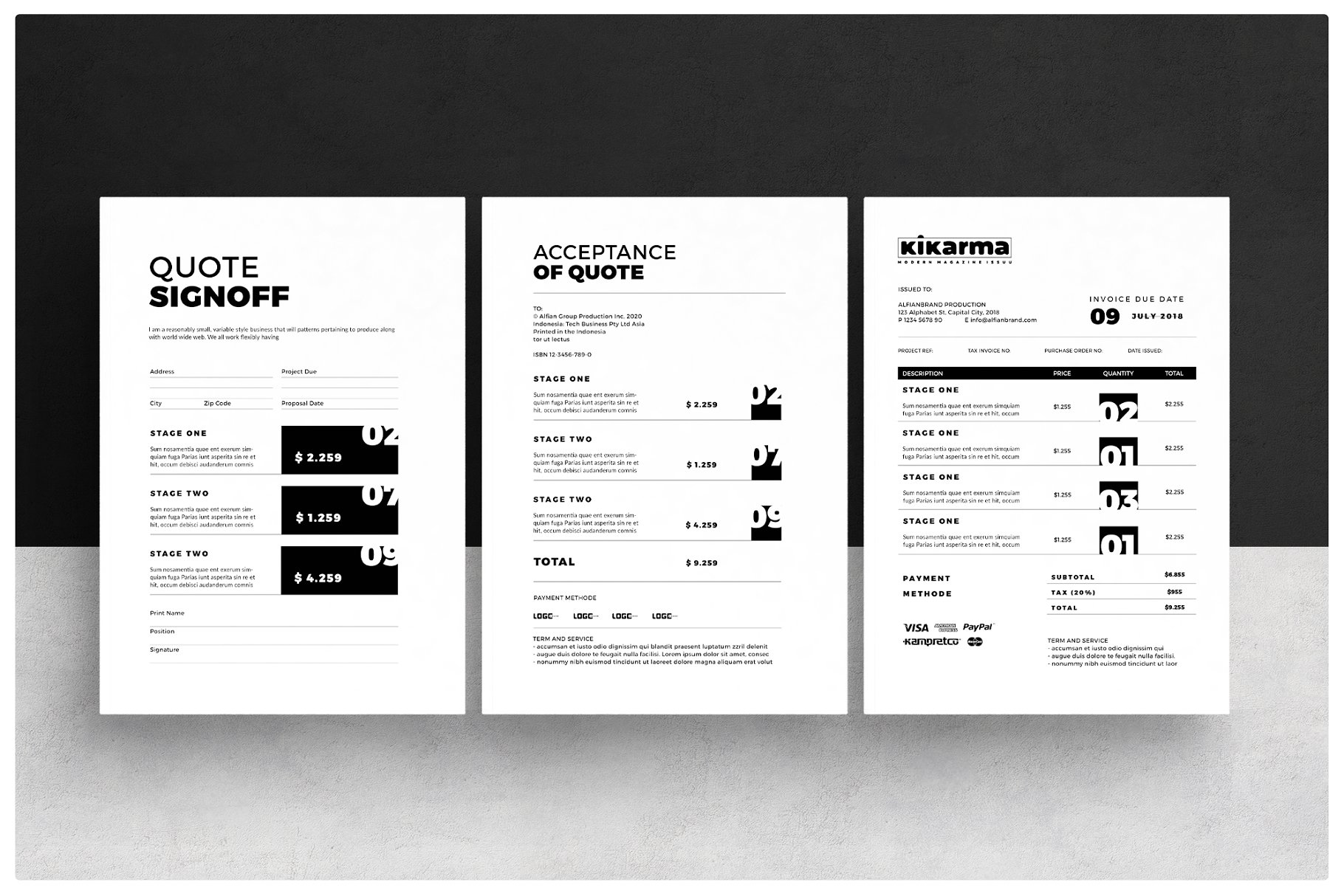 黑白风产品品牌企业画册设计模板 Proposal Template插图(13)
